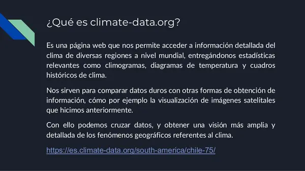 Geografía territorio y desafíos socioambientales. Unidad 2. Uso de Climate-data 