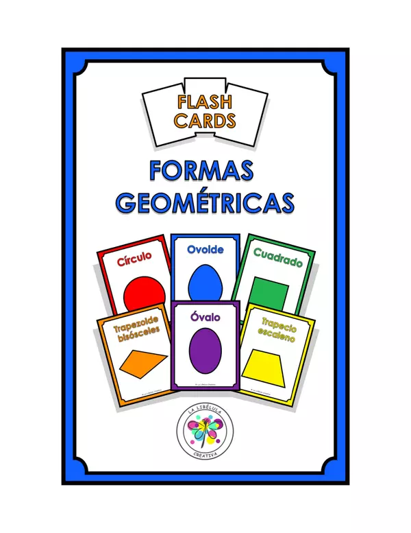 Tarjetas Ilustrativas Formas Figuras Geométricas Color BW