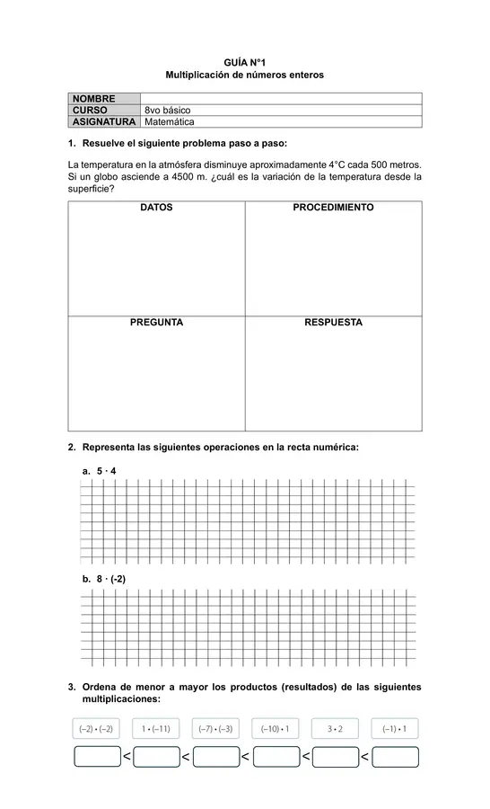 6 Guías Matemática 8vo