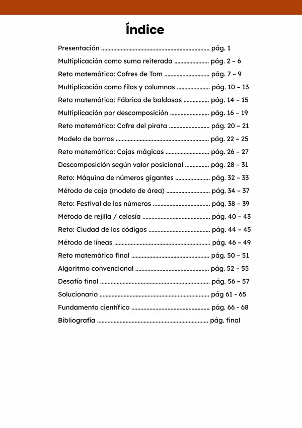 Cuadernillo de Multiplicación Comprensiva