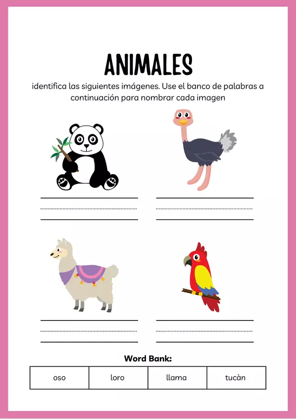 Método global  Reconociendo animales 