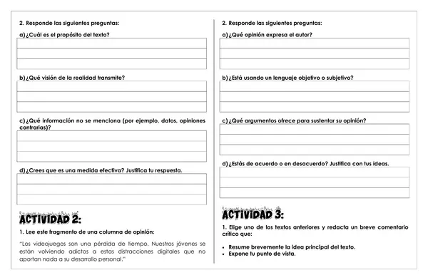 Guía de trabajo - ¿Qué es la lectura crítica? 