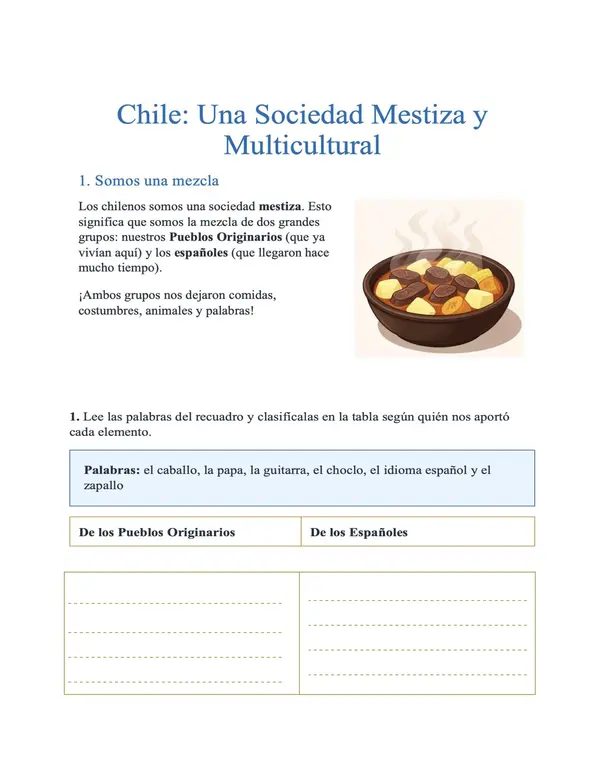 Chile: una sociedad mestiza y multicultural 