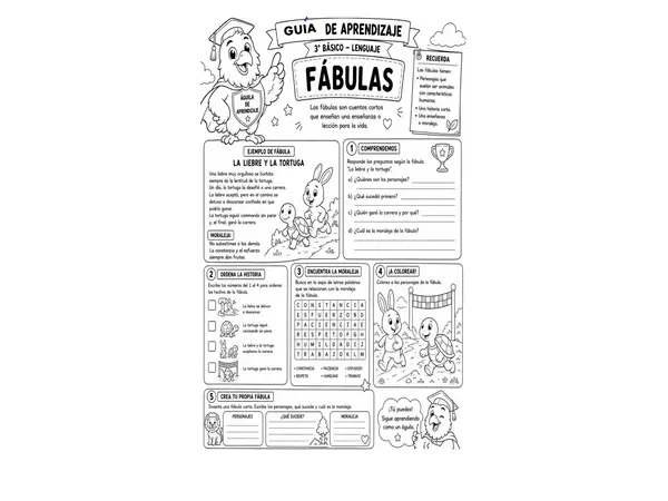 GUÍAS DE APRENDIZAJE ,FÁBULAS 
