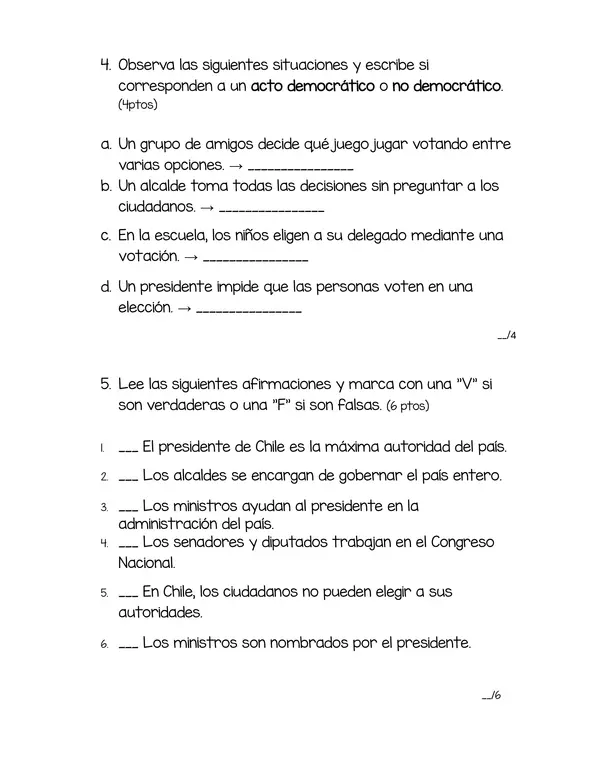 Prueba unidad "Vida en sociedad, democracia y participación"