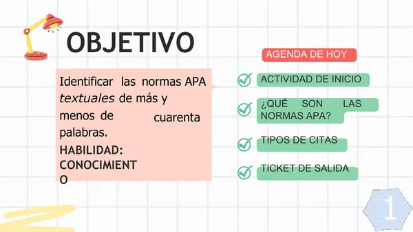 Clase PPT: Normas APA 7ª edición – Tipos de citas (textuales, parafraseadas y secundarias)