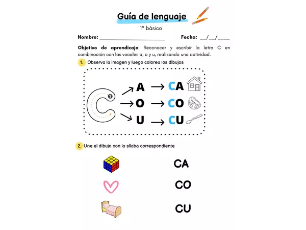Guía CA, CO, CU 1° básico