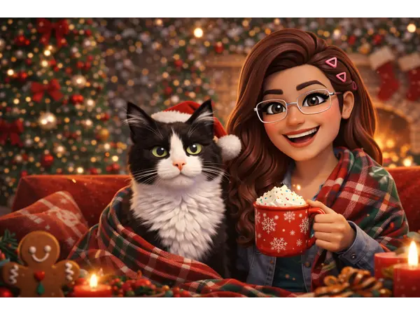  La navidad de Haru y Jois 🐱🎄👩🏻‍🦰🎁#HolaSoyHaru24 Aprende con Haru: #feliznavidad
