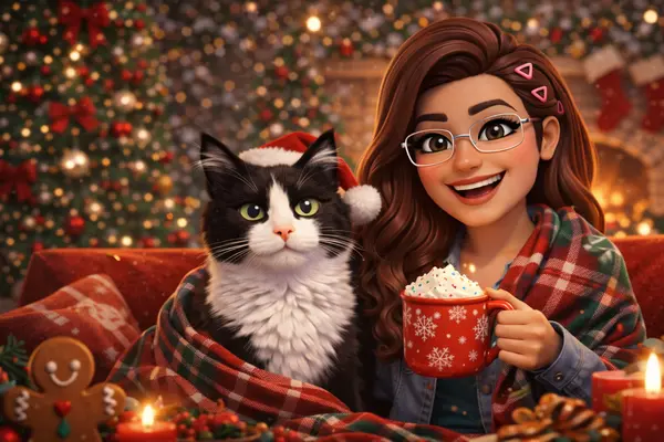  La navidad de Haru y Jois 🐱🎄👩🏻‍🦰🎁#HolaSoyHaru24 Aprende con Haru: #feliznavidad