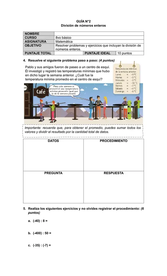 6 Guías Matemática 8vo