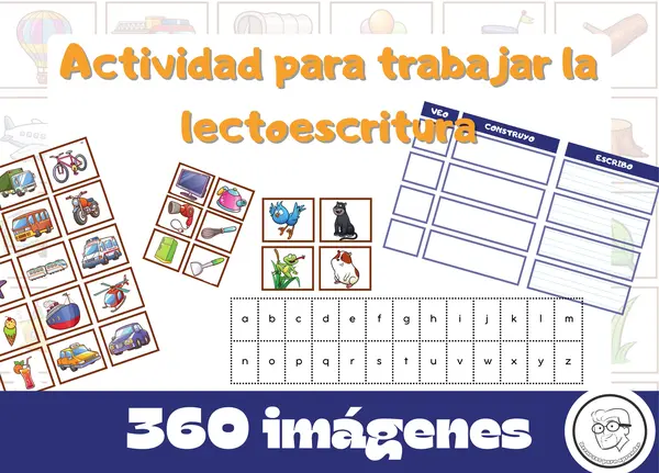 Plantilla para trabajar la lectoescritura  -  Español - Inglés