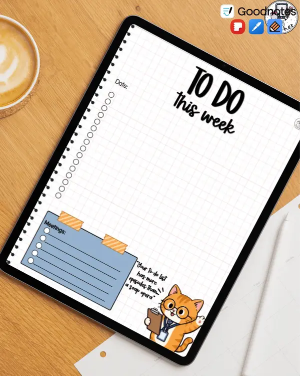 Milo the Cat Teacher Planner | Undated Organization | Digital & PDF