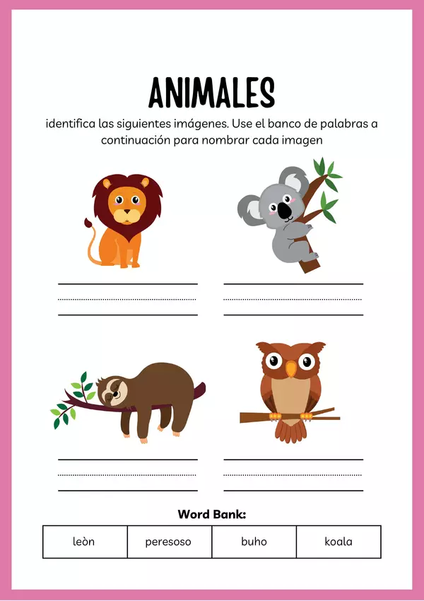 Método global  Reconociendo animales 