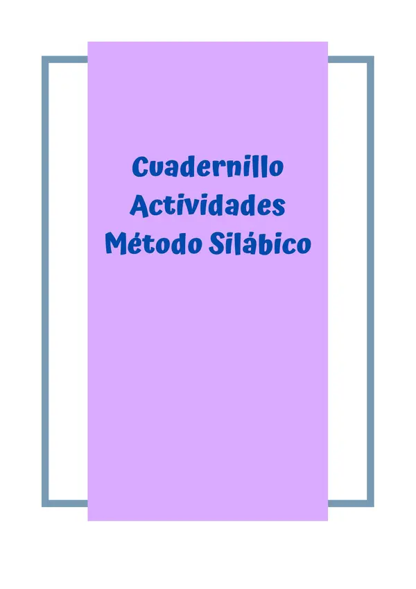 Cuadernillo actividades método silábico