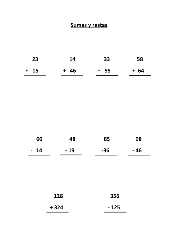 Tarea de suma y resta