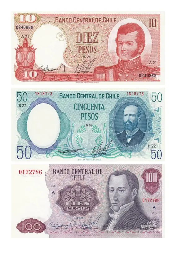 parte 1 de los billetes antiguos de chile 