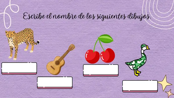 Escritura de palabras con combinaciones: ge-gi, gue-gui, güe-güi.
