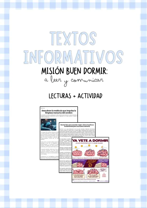 Misión Buen Dormir – 3 Textos Informativos + Actividad de Escritura