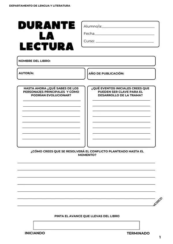 Actividad: Estrategia Durante la Lectura. 