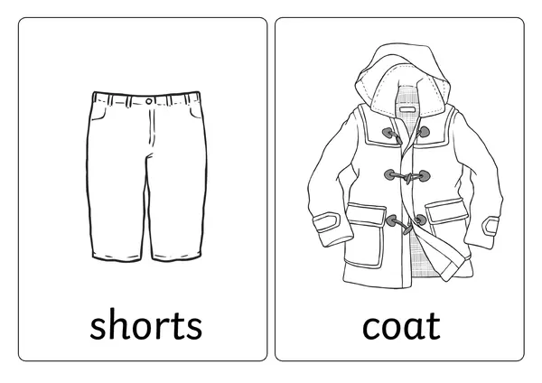 Flashcards: "Clothes" (versión blanco y negro)