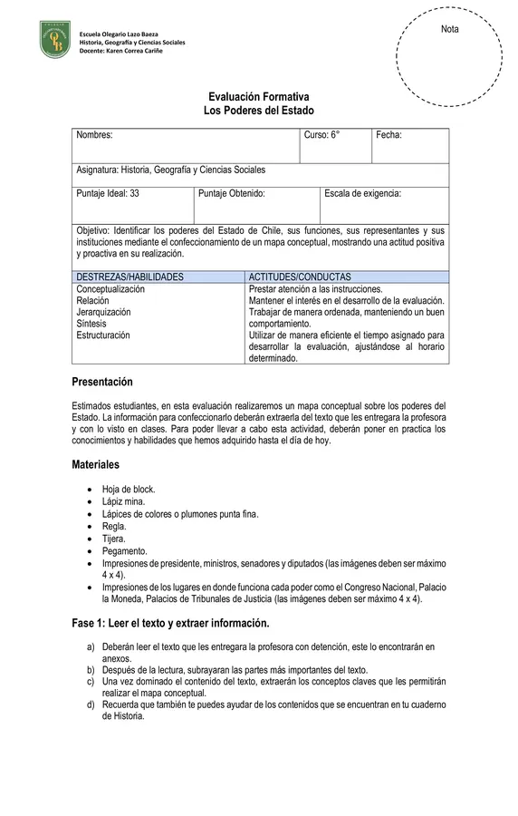  Mapa Conceptual: Poderes del Estado 