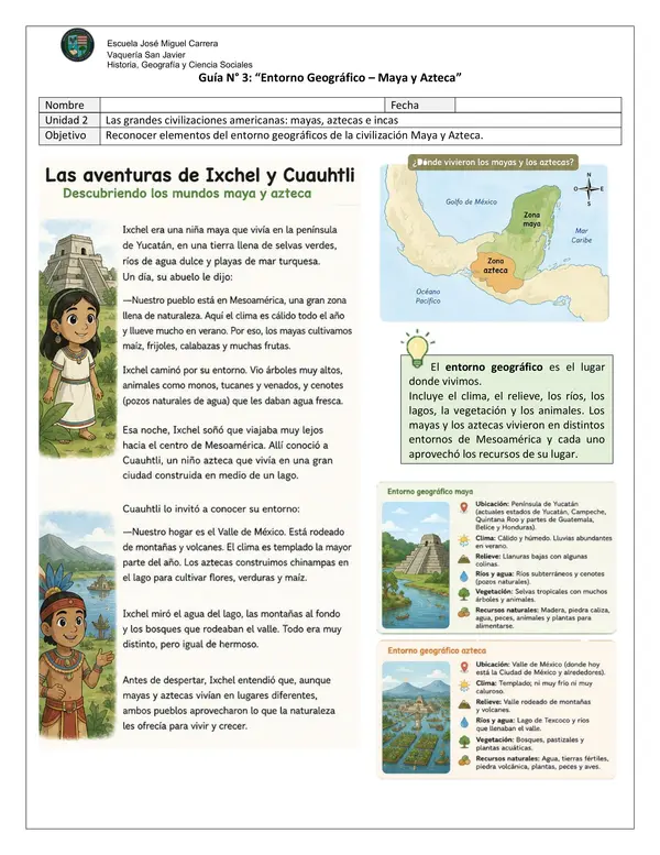 Guía N.°3: Entorno geográfico – Maya y Azteca