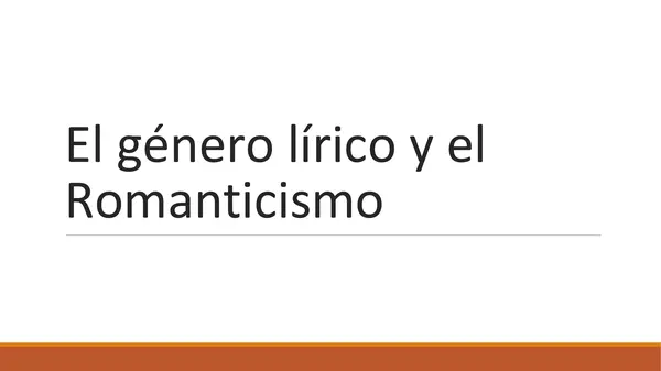 El género lírico y el romanticismo