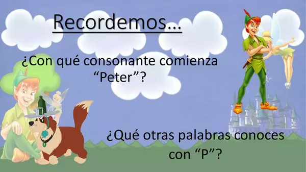 Lectoescritura Peter Pan