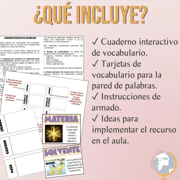 Materia Cuaderno interactivo de vocabulario