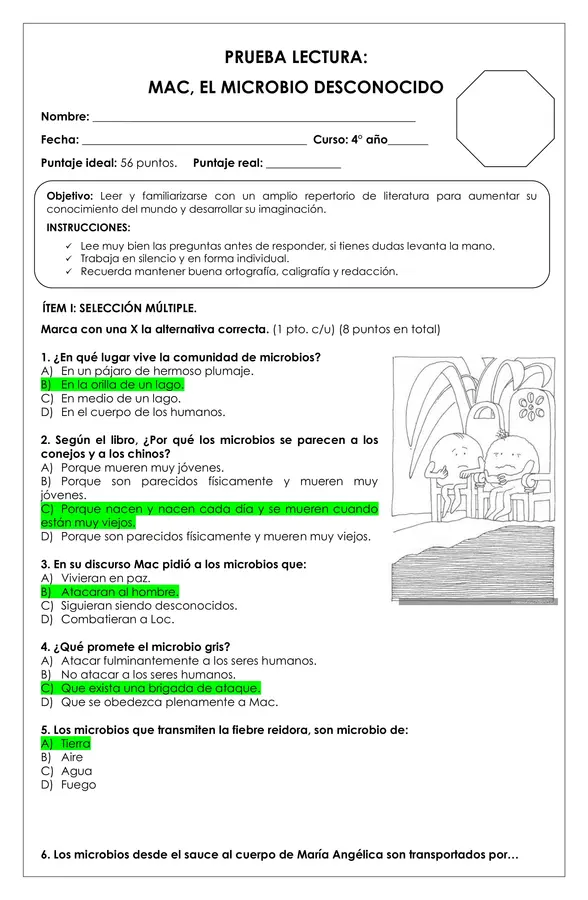 Prueba Lectura - Mac, el microbio desconocido