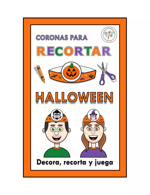 Coronas para Recortar Colorear Halloween