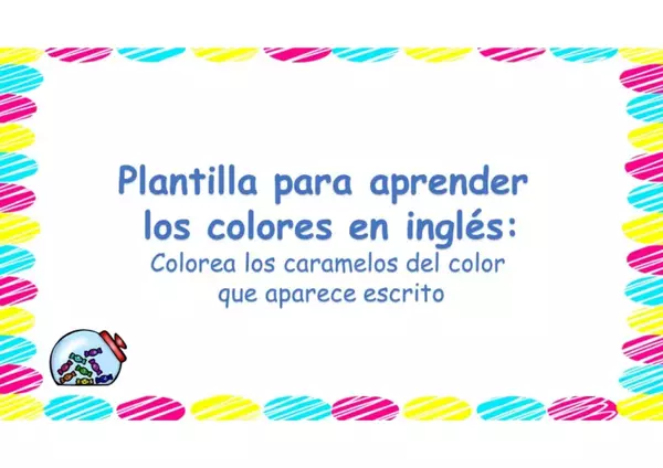Divertida plantilla para aprender los colores en inglés.