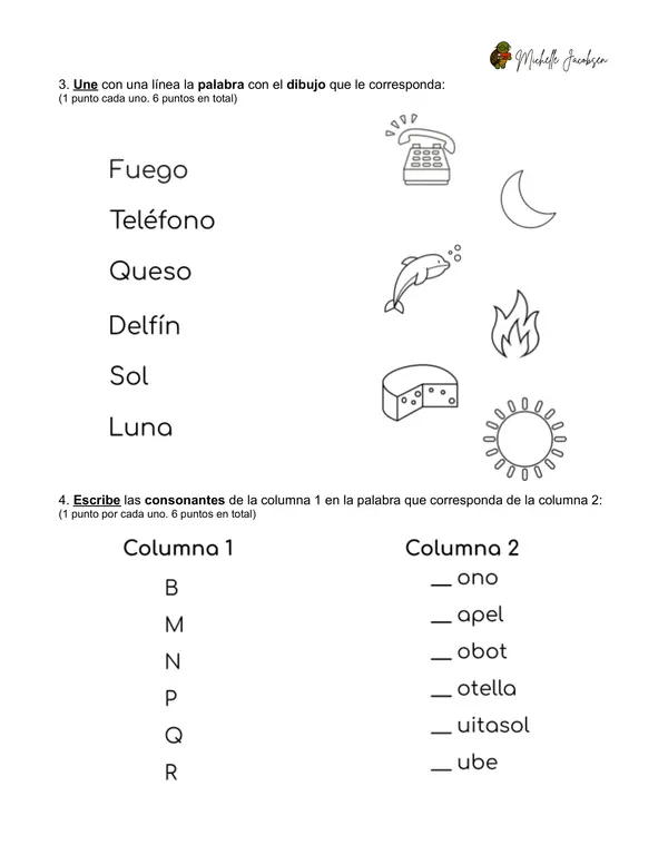 Prueba diagnóstica de Lenguaje, 1ero básico