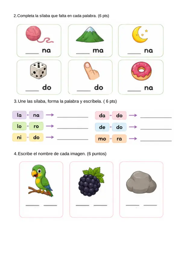 Evaluación Método Matte Lección Lana,Loro,Nido