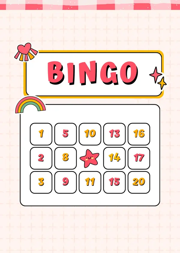 BINGO MATEMATICO - NUMEROS 1 AL 20