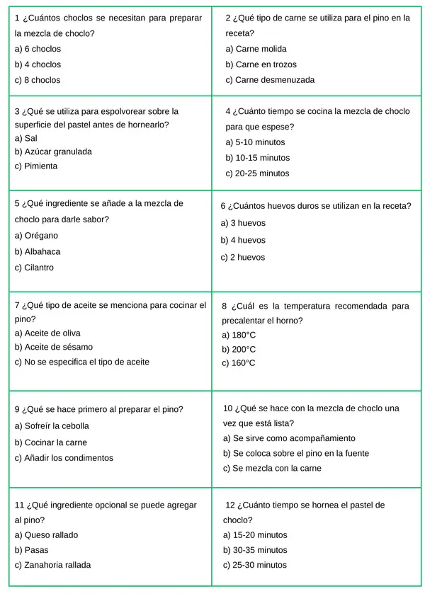 Comprensión Lectora y Análisis de Textos Receta Chilena Parte 3