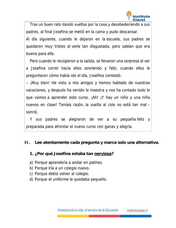 Cuadernillo de lenguaje 4°año básico