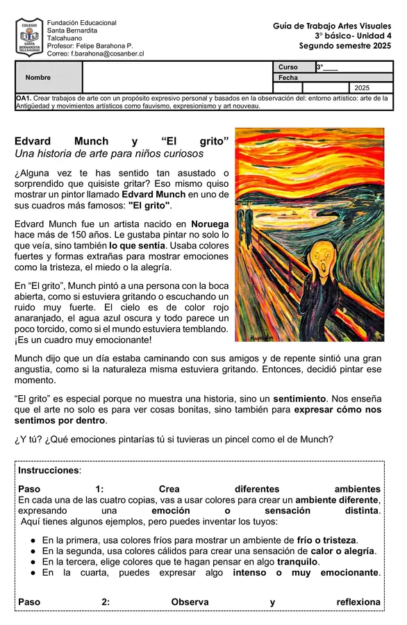 3° básico- Unidad 4- Edward Munch