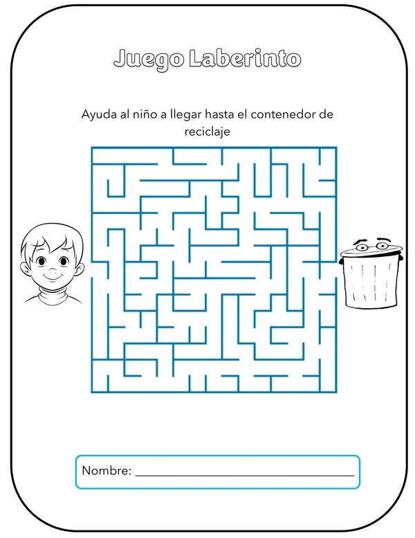 Cuaderno de Actividades, Juegos de laberintos sobre el reciclaje