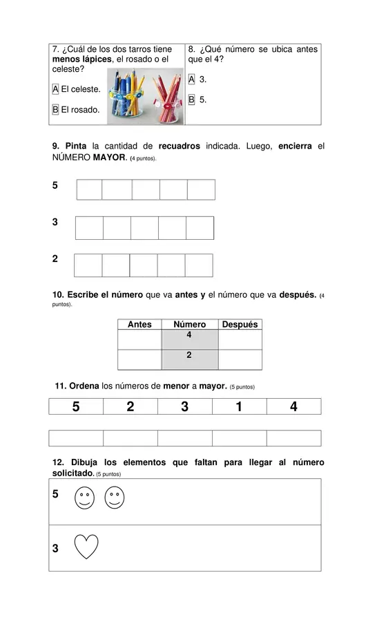 Prueba conteo numérico