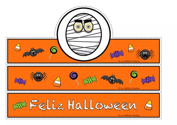 Coronas para Recortar Colorear Halloween