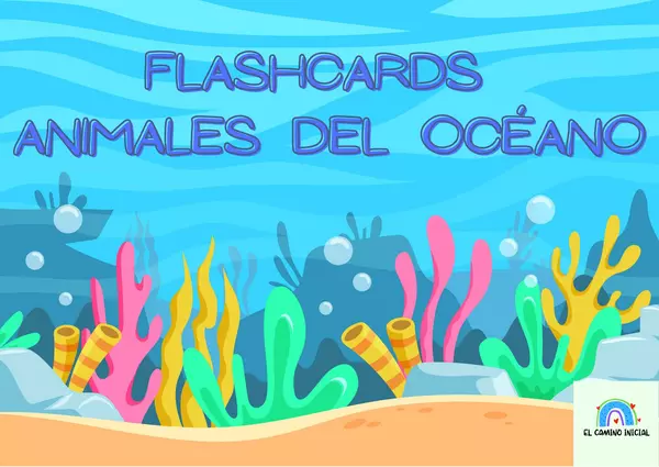Flashcards.. contiene Animales del Océano y sus nombres