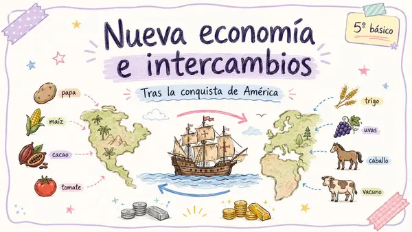 Nueva economía e intercambios tras la conquista de América – Clase completa para 5° básico