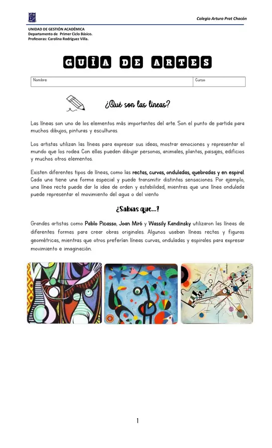 Guía tipos de lineas segundo basico 