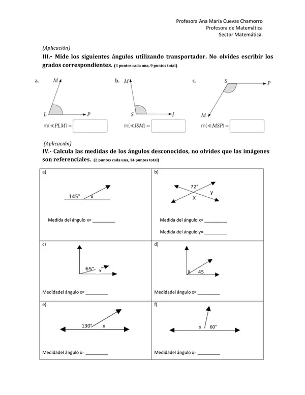 Guía/evaluación ángulos 