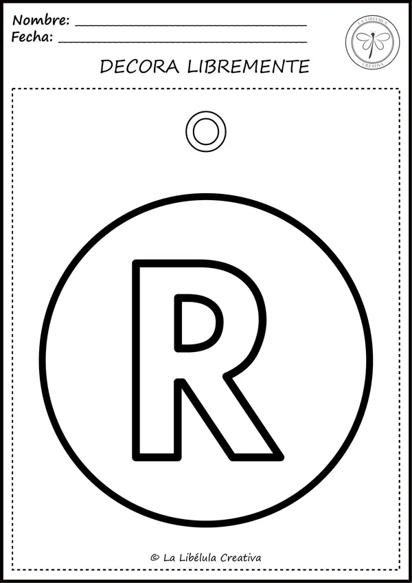 Fichas para colorear Objetos Letra R NO PREP color