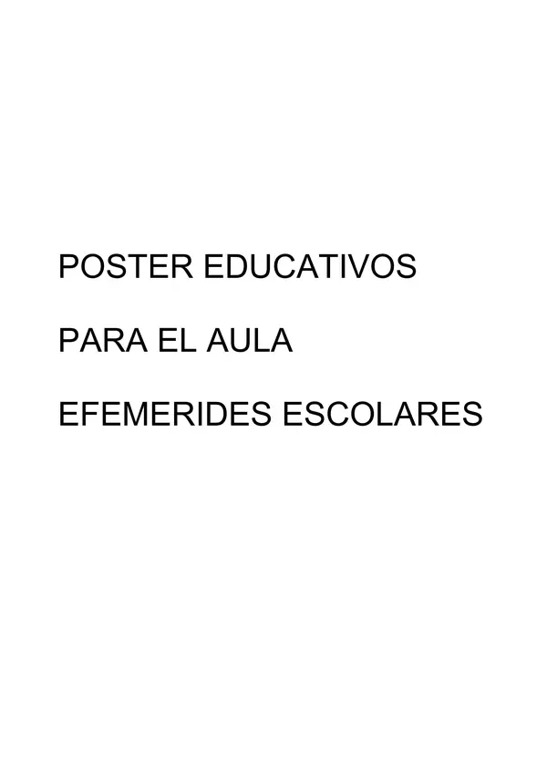 PÓSTERS EDUCATIVOS – EFEMÉRIDES ESCOLARES