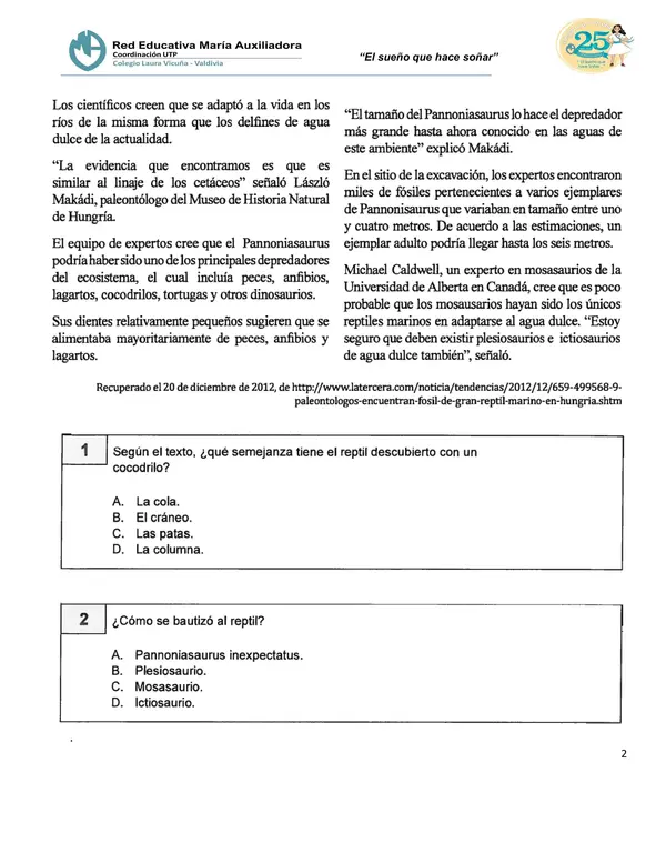 Mini ensayo SIMCE 6° Básico