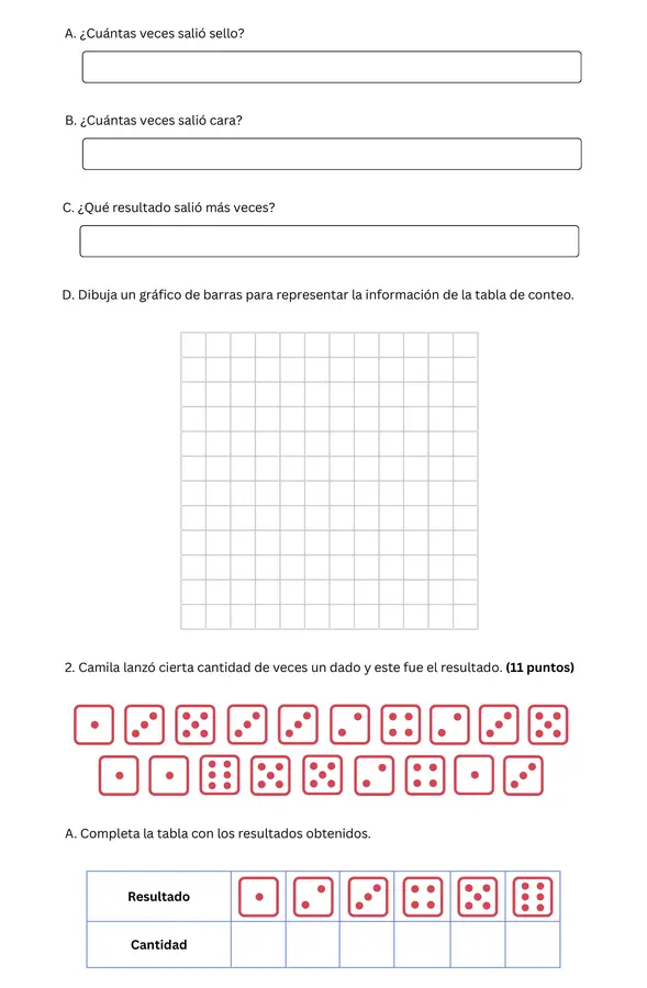 2° básico - Prueba sumativa; Tablas y gráficos