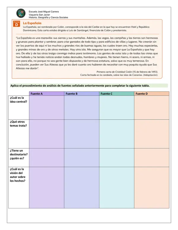 Guía N.°4: Exploradores, conquista y evangelización - 5°Básico